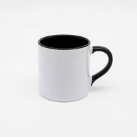 Usine En Gros 7 Oz Tasses À L'intérieur Sublimation Porcelaine Tasses Tasses En Céramique Blanc À L'extérieur et Noir Minimaliste Verre Tasses À Café