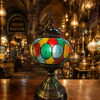 Lampe de table en verre teinté de style marocain, style turc, Marrakech
