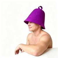 Chapeau de sauna en feutre de laine taille standard, circonférence de tête de 50 à 52 cm, texture flexible, design antidérapant, accessoire essentiel