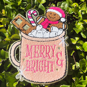 Thêu Tùy Chỉnh Chenille Các Bản Vá Lỗi Vàng Long Lanh Giáng Sinh Claus Vui Vẻ Tươi Sáng Vá Sắt Trên Chenille Các Bản Vá Lỗi Cho Quần Áo - Product Image 4