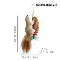 PARTYMENT Adorable Ornement de Noël en Peluche Écureuil Réaliste, Pendentif Animal de la Forêt Mignon pour Décoration de Sapin Festif et de Fête