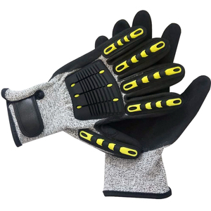 13 <span class=keywords><strong>calibre</strong></span> nylon anti-corte grado 5 de nitrilo de arena de Palma recubierto guantes de seguridad - Product Image 1
