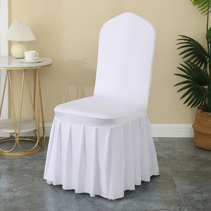 Fundas para Sillas <span class=keywords><strong>con</strong></span> Falda, Fundas Elásticas <span class=keywords><strong>con</strong></span> Falda, Protector de <span class=keywords><strong>Silla</strong></span> Universal Lavable para Comedor, Hotel, Ceremonia, Fiesta - Product Image 6