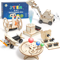 6 in 1 Kit Model Mekanik Kayu STEAM Mainan Edukasi DIY Set Sains Fisika Teknik Tenaga Surya untuk Anak-anak Grosir
