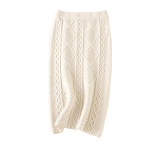 Solid Color Casual Autumn and Winter Wool Knitted <strong>Skirt</strong> Women 2025 New Straight Woolen Hip <strong>Wrap</strong> <strong>Skirt</strong> - Product Image 2