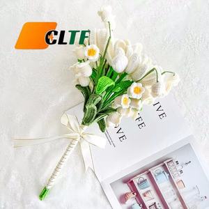 Ramo de Flores Tejidas a Mano, Ramo de Lirios del Valle, Rosas y Girasoles, Regalo, Decoración de Bodas, Ramo de Flores de Ganchillo - Product Image 1