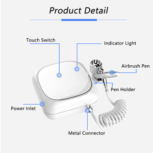 Kit d'aérographe portable professionnel avec compresseur d'air silencieux, faible bruit, pour la pâtisserie, la coiffure, la teinture des cheveux, le maquillage, la peinture de modèles, le tatouage - Product Image 3