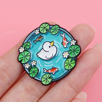 Pin Enamel Bebek Lucu Bros Kartun Pin Kerah Lencana di Ransel Aksesori Pakaian Perhiasan Anime Hadiah untuk Penggemar