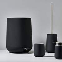 Ensemble de toilette WC gris élégant moderne nordique grand Trah peut poubelle accessoires de salle de bain en plastique pour les restaurants