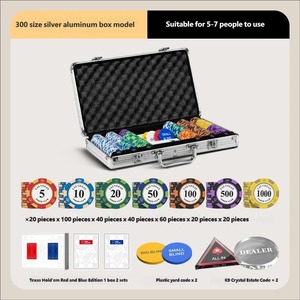 Ensemble complet de jetons de <span class=keywords><strong>poker</strong></span> Texas Holdem durables, étui en aluminium robuste, parfait pour les divertissements de style casino, utilisation en salle de mahjong et d'échecs - Product Image 5