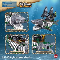 Zhe Gao 651009 Ghost Shark, Barco Pirata, Rompecabezas 3D de Alta Dificultad, Bloques de Construcción de Plástico ABS, Más de 800 Piezas, para Mayores de 14 Años