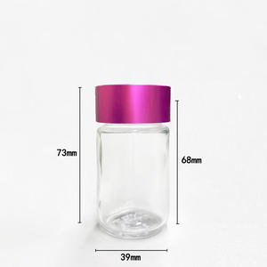 Bocaux en verre à parois droites de 38 ml, résistants aux enfants, avec bouchon en aluminium électroplaqué, motif floral chanvre, logo sérigraphié GS-A040 - Product Image 6