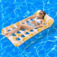 Matelas flottant gonflable imprimé avec appui-tête pour adultes, pour piscine et plage