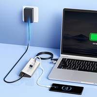 Base de Conexión USB C 7 en 1 FJGEAR, Compatible con Dos Monitores, HDMI, VGA, 100W PD, 3 Puertos USB para Laptop Windows y Mac
