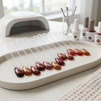 KINNCO Gel UV pour ongles effet œil de chat brun châtain non toxique, 12 couleurs, magnétique, longue tenue, vernis à ongles en gel UV
