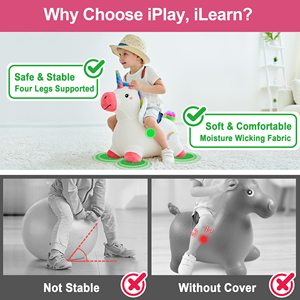 Ev binmek fedai oyuncak yürümeye başlayan kız zıplayan hayvan hazne Unicorn şişme peluş atlamalı oyuncak - Product Image 3