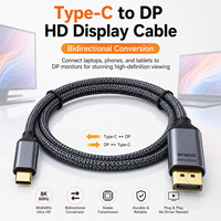 Câble USB-C bidirectionnel 8K 60Hz DP 1.4 1m PVC compatible Thunderbolt 4 OEM personnalisé pour HDTV