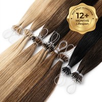 Extensiones de Cabello Humano Remy Indio Micro Loop OEM ODM, Doble Trama a Máquina, Personalizadas, Sin Daño, Sin Pegamento, Fáciles de Usar en Salón, Todo Incluido