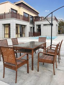 Outdoor Stackable Balcony Metal Wicker <strong>Ratan</strong> <strong>Dinning</strong> Cane Dining Arm Bistro Plastic Rattan <strong>Chairs</strong> Patio Furniture Garden <strong>Chair</strong> - Product Image 3