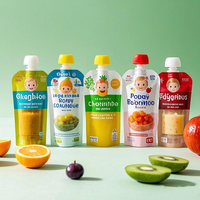 Sacs buccaux à succion personnalisés pour enfants Purée de fruits Yogourt Nourriture Boisson Sac de jus complémentaire Bec Pochettes debout
