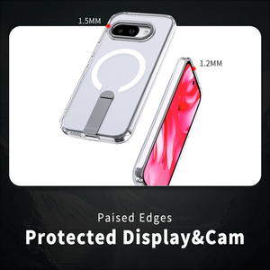 Funda de teléfono transparente para PC con soporte de aleación de aluminio para <span class=keywords><strong>Google</strong></span> Pixel 9 9A 10 Pro XL Funda magnética - Product Image 5