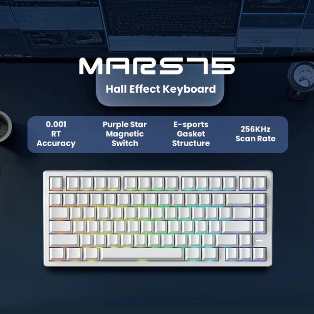 IROK Carotmas Mars75 Magnetic Switch Hall Effect Gasket Gaming Keyboard 0.125ms Latency RT0.001mm 8K Polling Rate