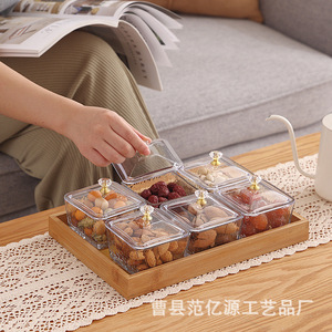 Glass Fruit Plate With Compartments Rectangle Snack <b>Tray</b> For Home Coffee Tea Dessert <b>Storage</b> <b>Trays</b> - Product Image 3