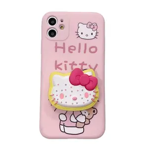 Custom Schattig Ontwerp 3d Hello Kitty Houder Schokbestendig Telefoonhoesje Hoesje Voor Xiaomi 13 Lite Redmi 12c 10c Note 12 11 Poco Meisjes Kids