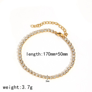 Pulsera de Diamantes para Mujer, Chapada en Oro de 18k, Acero Inoxidable, Corte Corazón, Incrustada con Diamantes, Joyería para Uso Diario - Product Image 5