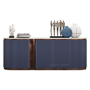 Hot Sale &amp; High Quality Luxury <strong>Sideboard</strong> Furniture <strong>Black</strong> Grey Buffet <strong>Cabinet</strong> Console Table for Living Room and Dining Room - Product Image 2