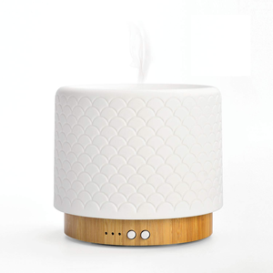 Diffuseur d'arômes en céramique et bambou Hevea fait main, 140 ml, pour huiles essentielles, humidificateur aromathérapie Fo Fcc - Product Image 1