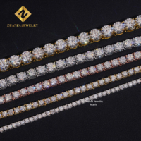 Chaîne Tennis en Argent Sterling 925 avec Moissanite Sertie Or Blanc, 2,0 mm à 6,5 mm, Bijoux Hip Hop Wuzhou Zuanfa, Vente en Gros