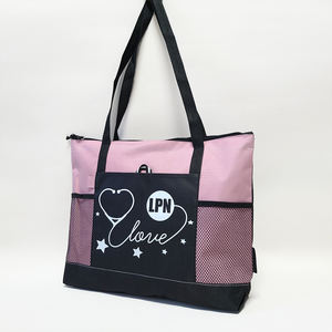 कस्टम टर्क्विज़ और काले 600 डी पॉलिएस्टर उपयोगिता चिकित्सा बैग व्यक्तिगत स्टीस्कोप नर्स उपहार नर्सिंग टोट बैग - Product Image 2