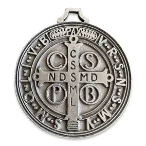 Custom Design Blank Christening Gifts Metal Medal Dorada De San Benito Medal For Church Wedding Gift Saint Benedict Medal