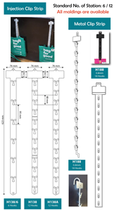 Bande de présentation suspendue en plastique sur mesure 1000 mm, pratique pour la merchandising en supermarché - Product Image 2