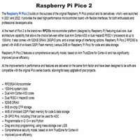 Cartes de développement originales Raspberry Pi Pico2 Microcontrôleur RP2350 2.4GHz 802.11n WiFi Dual Core Processor Programmation Pico 2