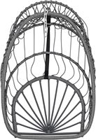 Fauteuil suspendu en forme d'œuf avec support, pour intérieur et extérieur, confortable, en rotin, avec coussin, pour pelouse, jardin, balcon