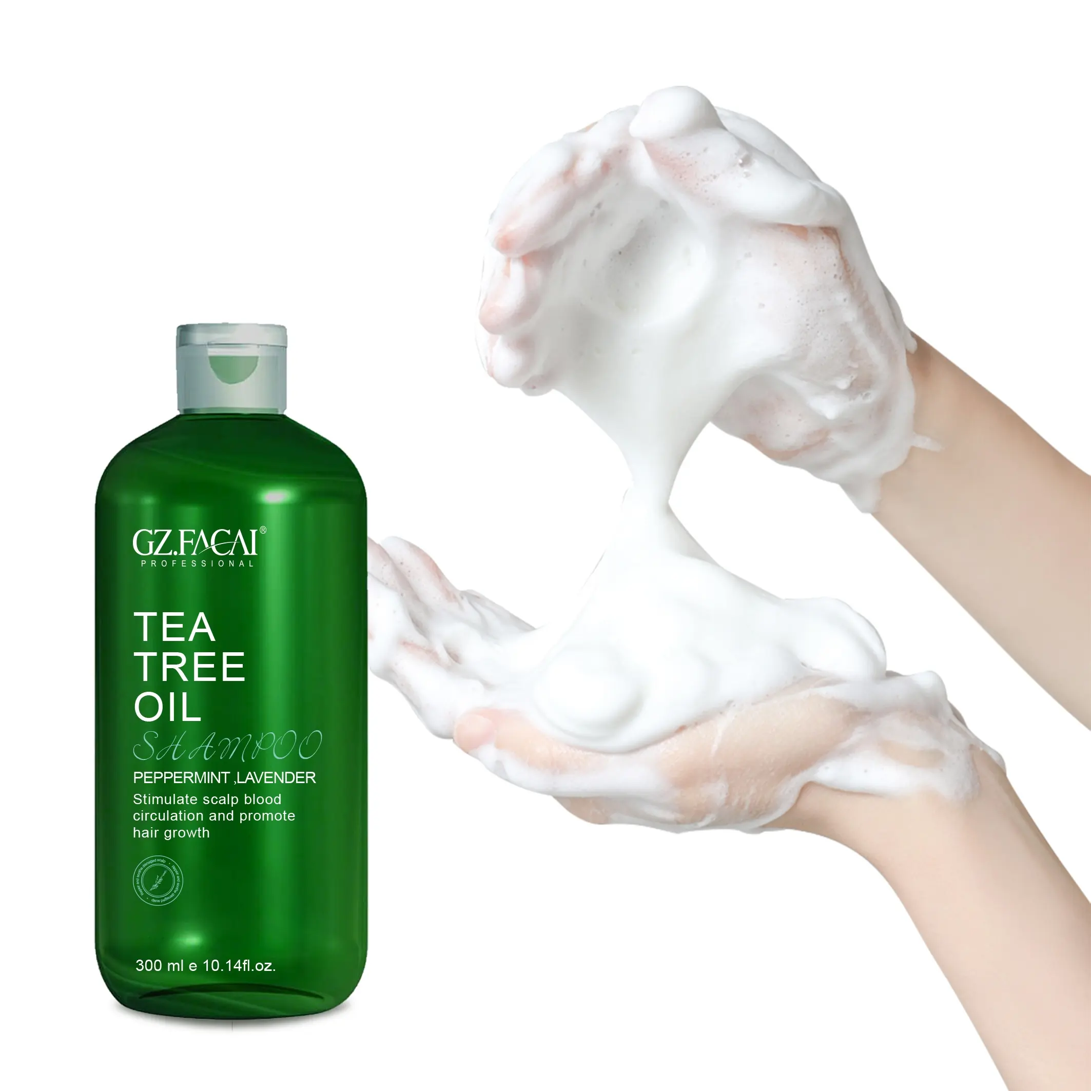 OEM etichetta privata all'ingrosso olio di tea tree pulizia profonda rinfrescante cura delicata shampoo per capelli del cuoio capelluto