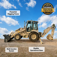 Backhoe Loader Industri CLG766A Tugas Berat  1.0m3 Bucket Loader & Jangkauan 4440mm  Alat Pemindah Tanah yang Handal