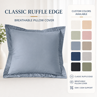 Housse de coussin carrée multicolore à volants, douce et agréable pour la peau, disponible en gros