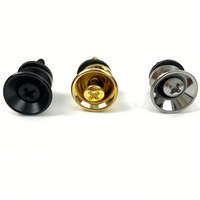 Boutons de sangle en métal chromé, embouts métalliques, têtes plates, verrous de sangle pour guitare folk, guitare électrique, basse