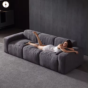 Atunus Italy đương đại lông mềm tối màu xám đi văng 3 chỗ căn hộ khách sạn Modular sofa cắt Ghế bộ - Product Image 2