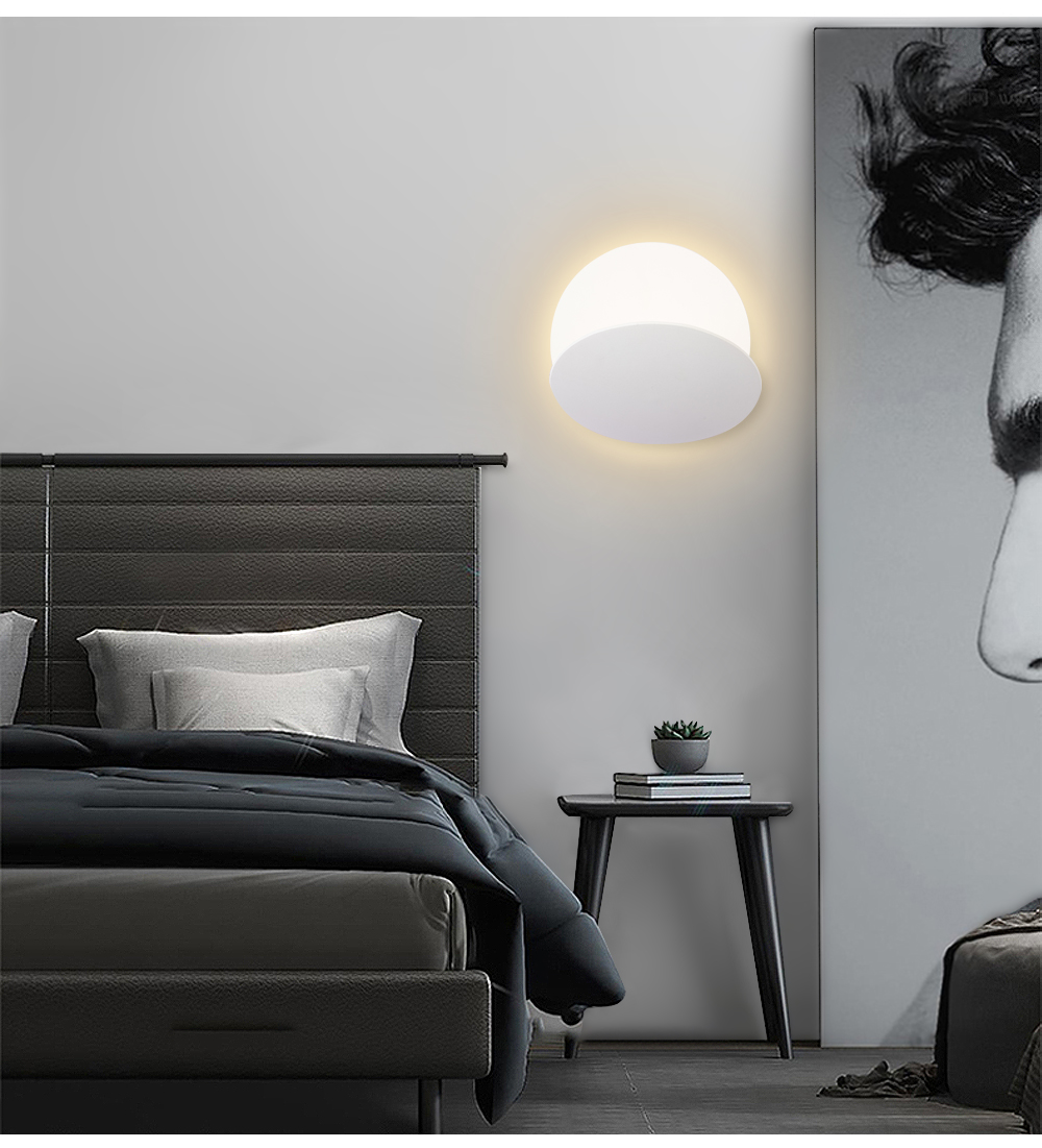 Modern Back Ground Lamp Minimalism 3w Decoration Round Led Wall Light For Indoor Living Room Bedroom Hotel