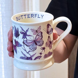 Tasse en céramique d'inspiration vintage, motif campanule, avec anse, tasse individuelle pour la maison, le bureau, le café – Cadeaux Printemps 2025 - Product Image 2