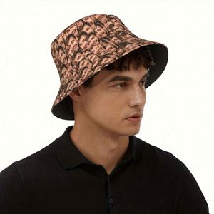 Custom Photo Printed Fisherman Bucket Hat Funny Street Style Polyester Cap for Men Women for Beach Travel Cartoon <b>Leaf</b> Pattern - Product Image 6
