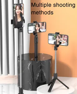 S05 New Arrive 3 In 1 Extendable Tripod Flexible Smartphone Selfie Stick With Wireless Remote Shutter Tripod For Phone