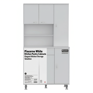 Piacemo Armadietti Bianchi per Dispensa, Soluzione di Stoccaggio Moderna in Materiale MDF - Product Image 1