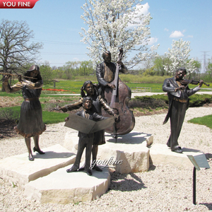 Jardín al aire libre Tamaño real Bronce Familia Banda sinfónica Coro Conciertos Escultura Estatua - Product Image 2