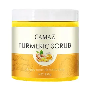 Scrub esfoliante alla curcuma al miele di zucchero schiarente biologico al 100% per viso e corpo