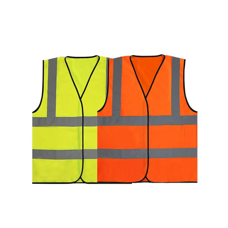 Customized Logo 100% Polyester Security Guard High Visibility Reflective Vest Front Zipper Cheap Safety Vest